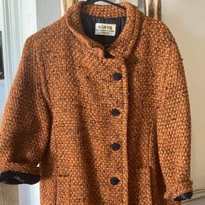 Vintage tweed trench coat | silk lined